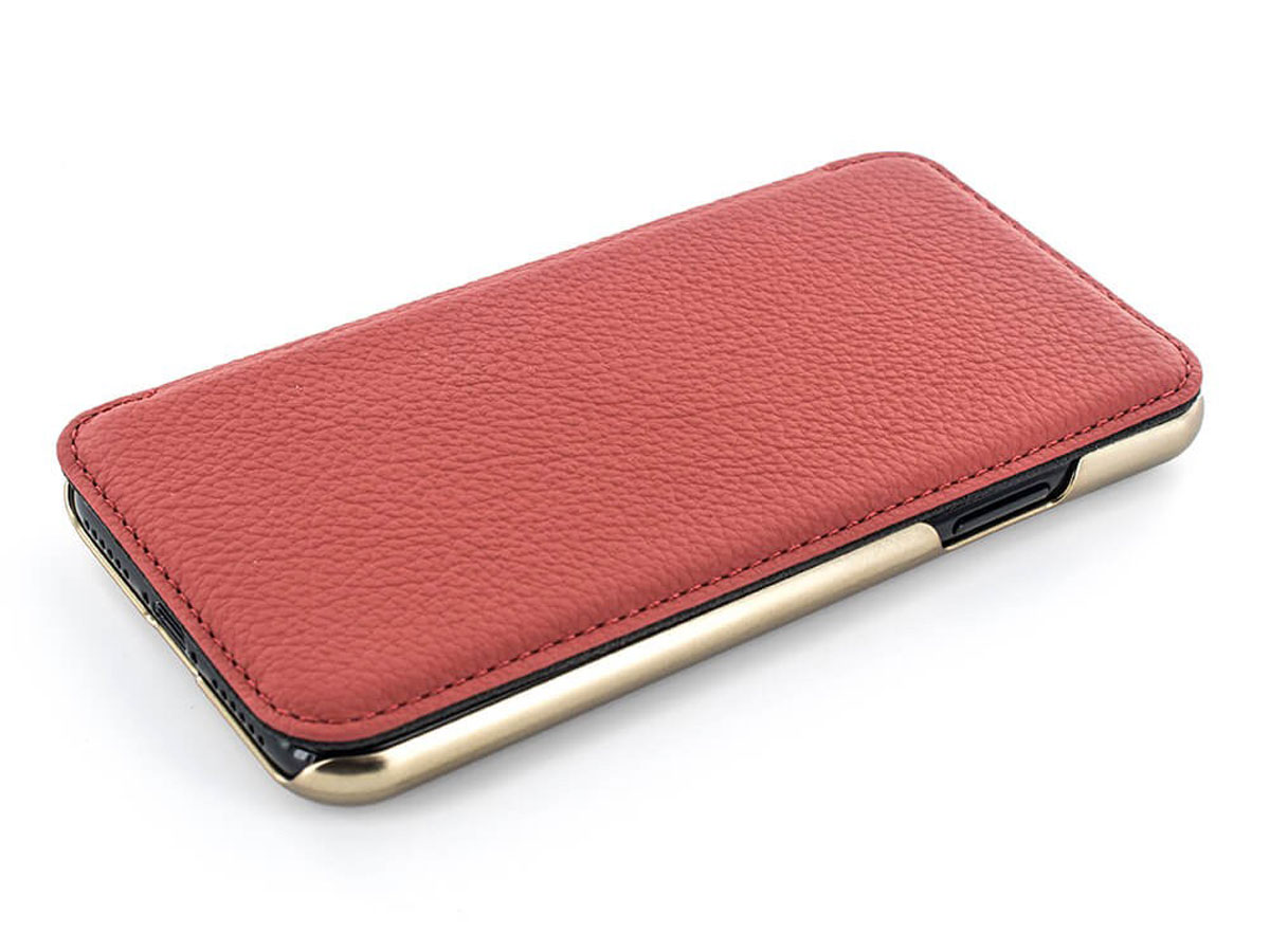 Greenwich Blake Folio Scarlet/Gold - iPhone Xs Max Hoesje Leer