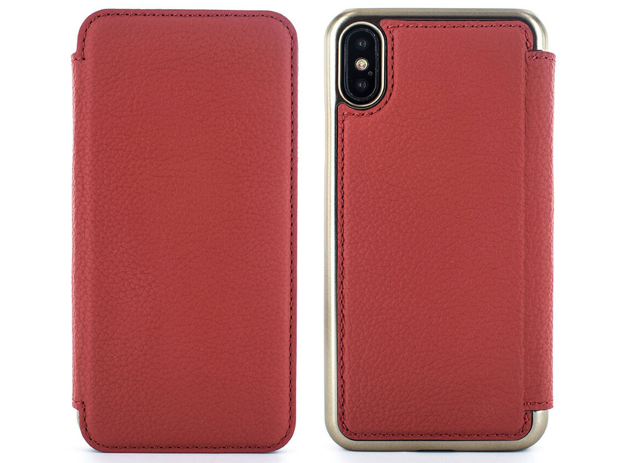 Greenwich Blake Folio Scarlet/Gold - iPhone Xs Max Hoesje Leer