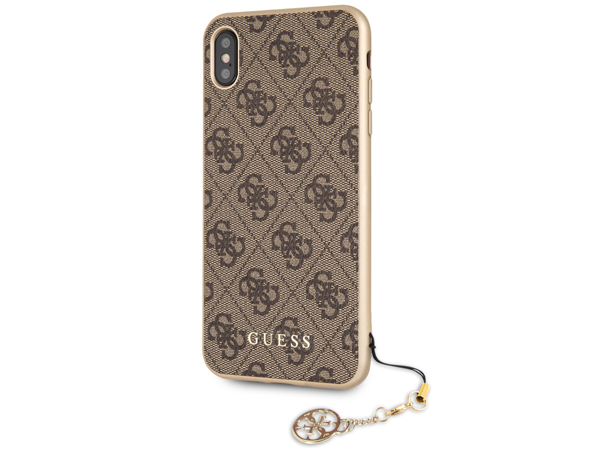 Guess Monogram Charm Case Bruin - iPhone Xs Max hoesje