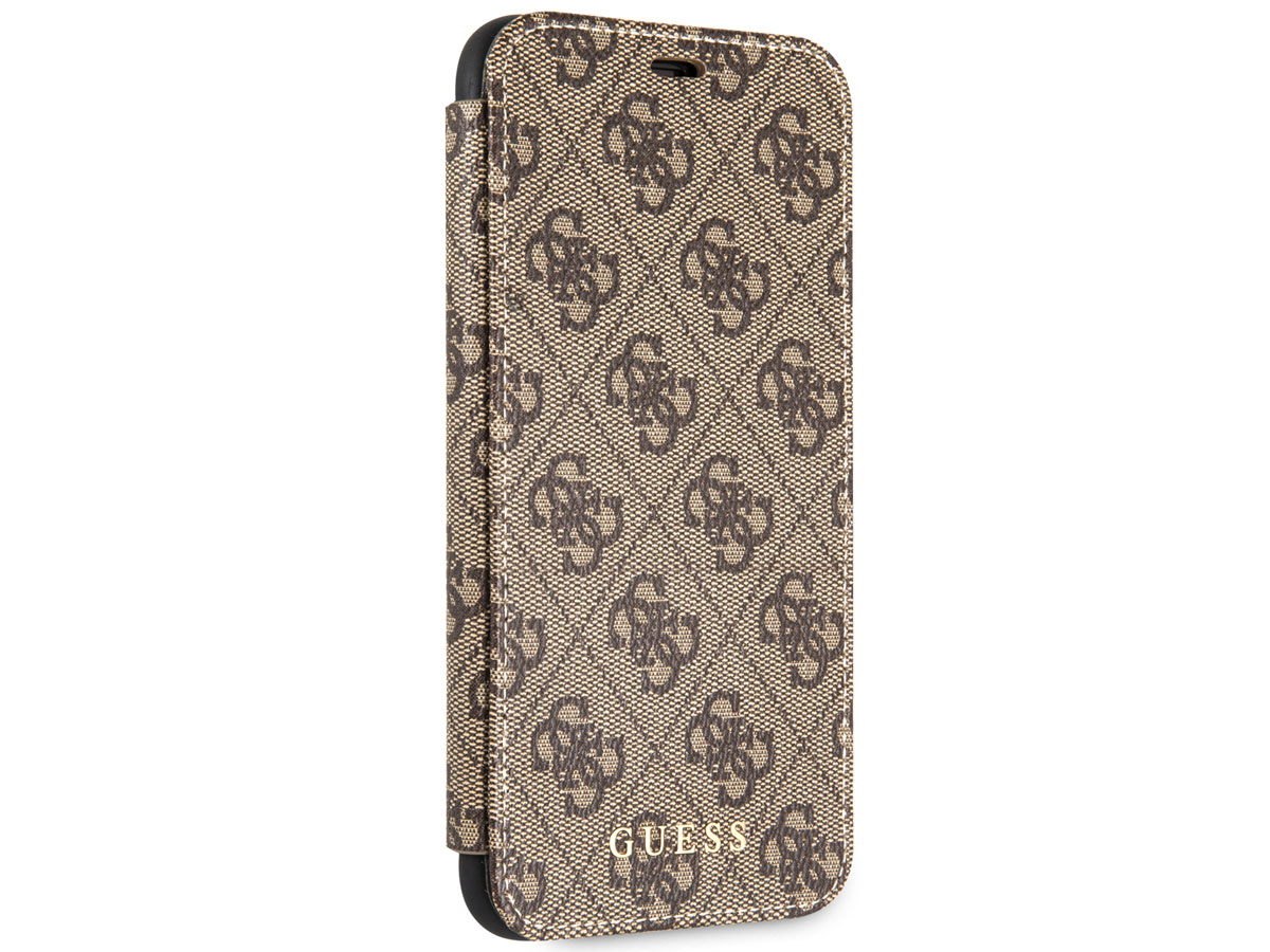 Guess Monogram Book Case Bruin iPhone Xs Max hoesje