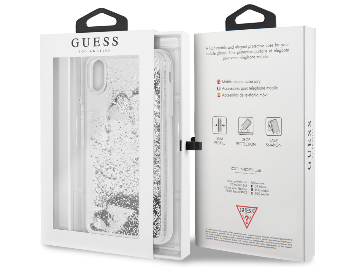 Guess Floating Logo Case Zilver - iPhone Xs Max hoesje