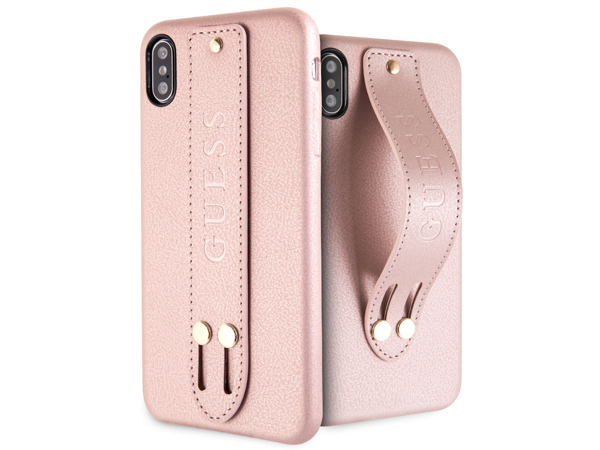 Guess Iridescent Strap Case Rosé - iPhone Xs Max hoesje