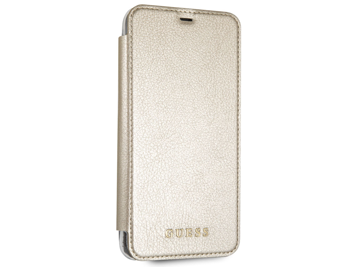Guess Iridescent Bookcase Goud - iPhone Xs Max Hoesje