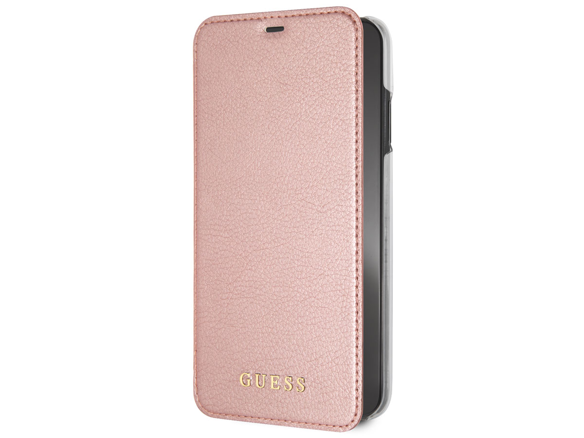 Guess Iridescent Bookcase Rosé - iPhone Xs Max Hoesje