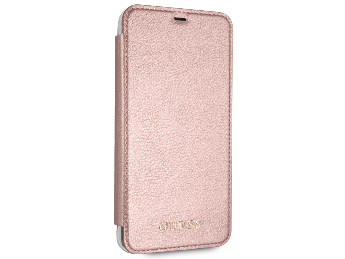 Guess Iridescent Bookcase Rosé - iPhone Xs Max Hoesje