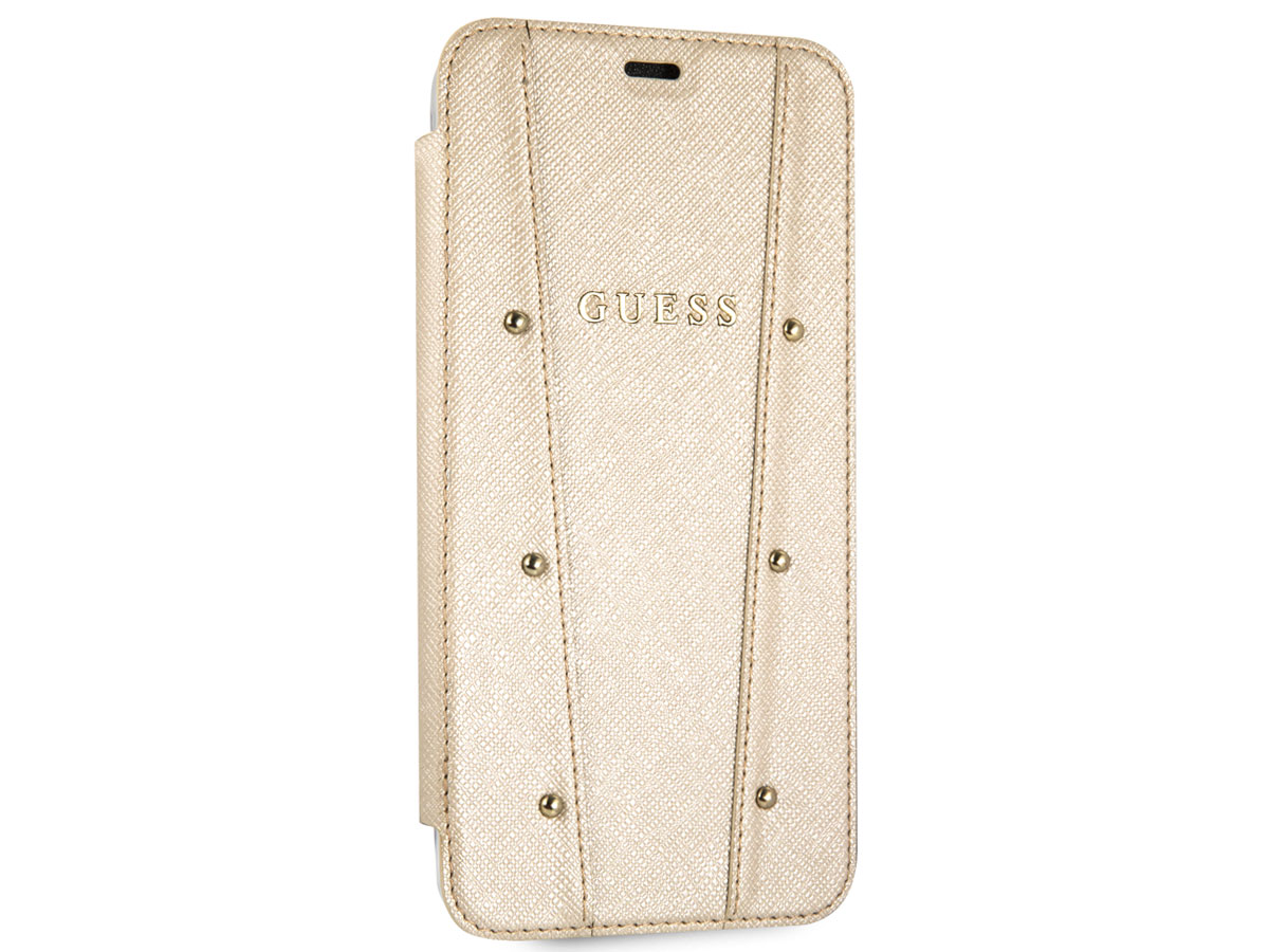 Guess Kaia Studs Bookcase Goud - iPhone Xs Max Hoesje