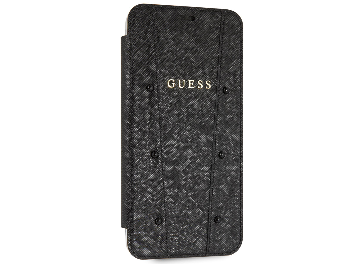 Guess Kaia Studs Bookcase Zwart - iPhone Xs Max Hoesje
