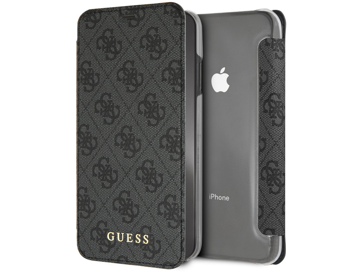 Guess Monogram Book Case Grijs - iPhone Xs Max hoesje