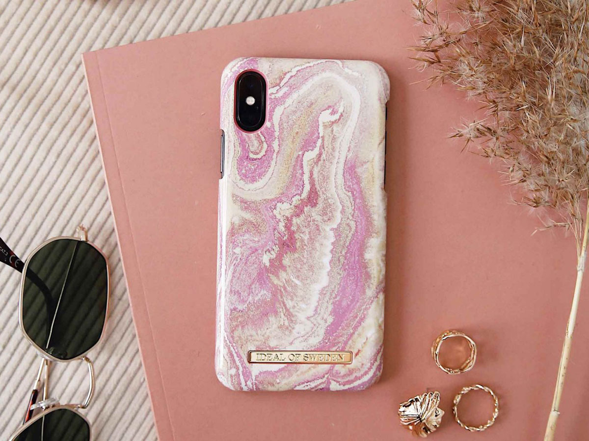 iDeal of Sweden Case Golden Blush Marble - iPhone Xs Max hoesje