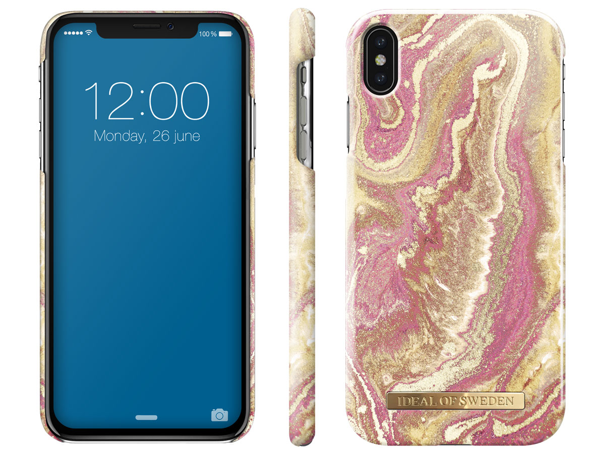 iDeal of Sweden Case Golden Blush Marble - iPhone Xs Max hoesje