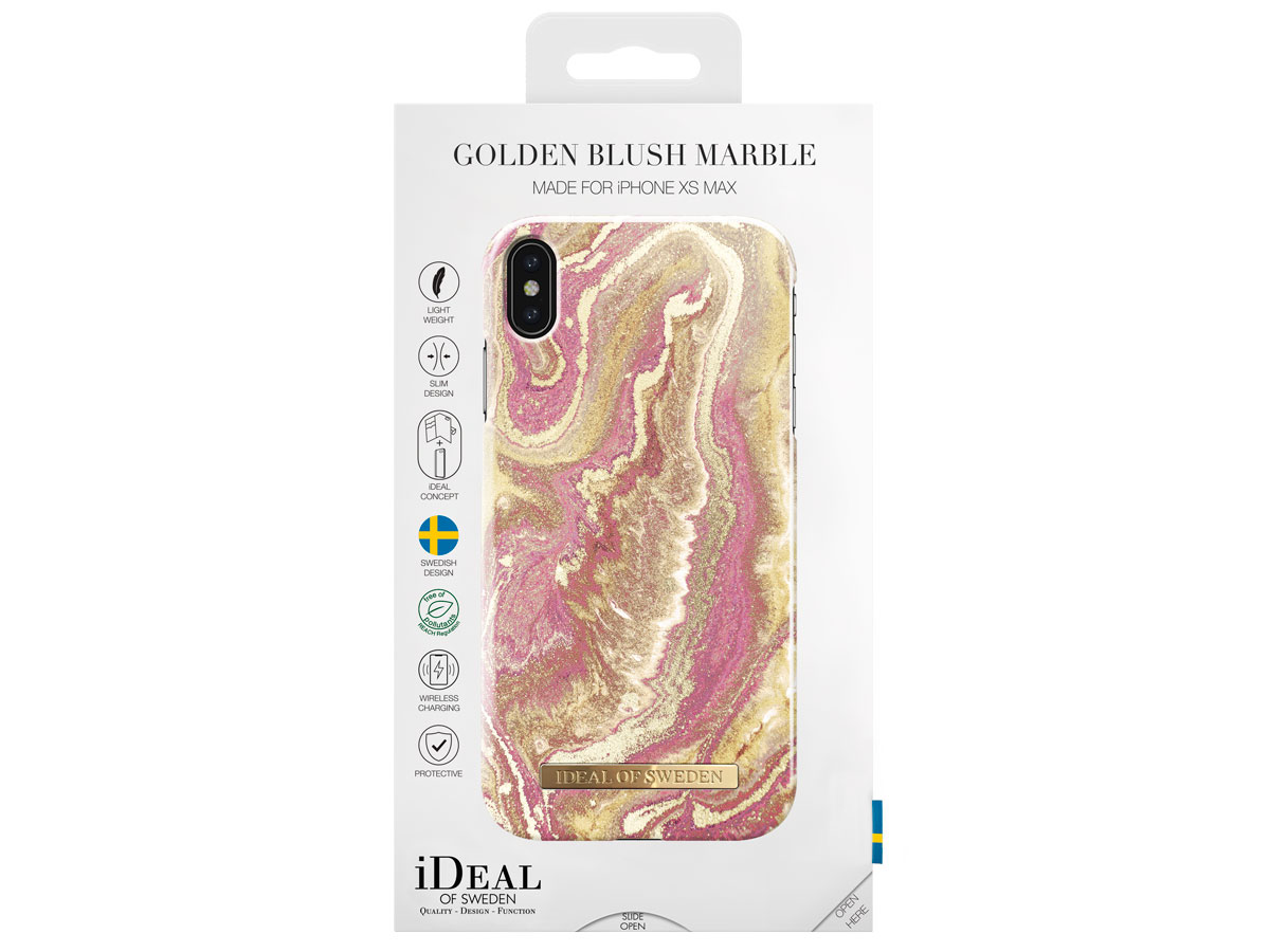 iDeal of Sweden Case Golden Blush Marble - iPhone Xs Max hoesje