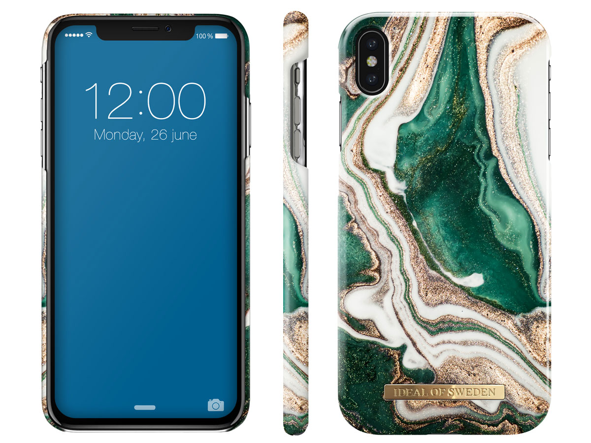 iDeal of Sweden Case Golden Jade Marble - iPhone Xs Max hoesje