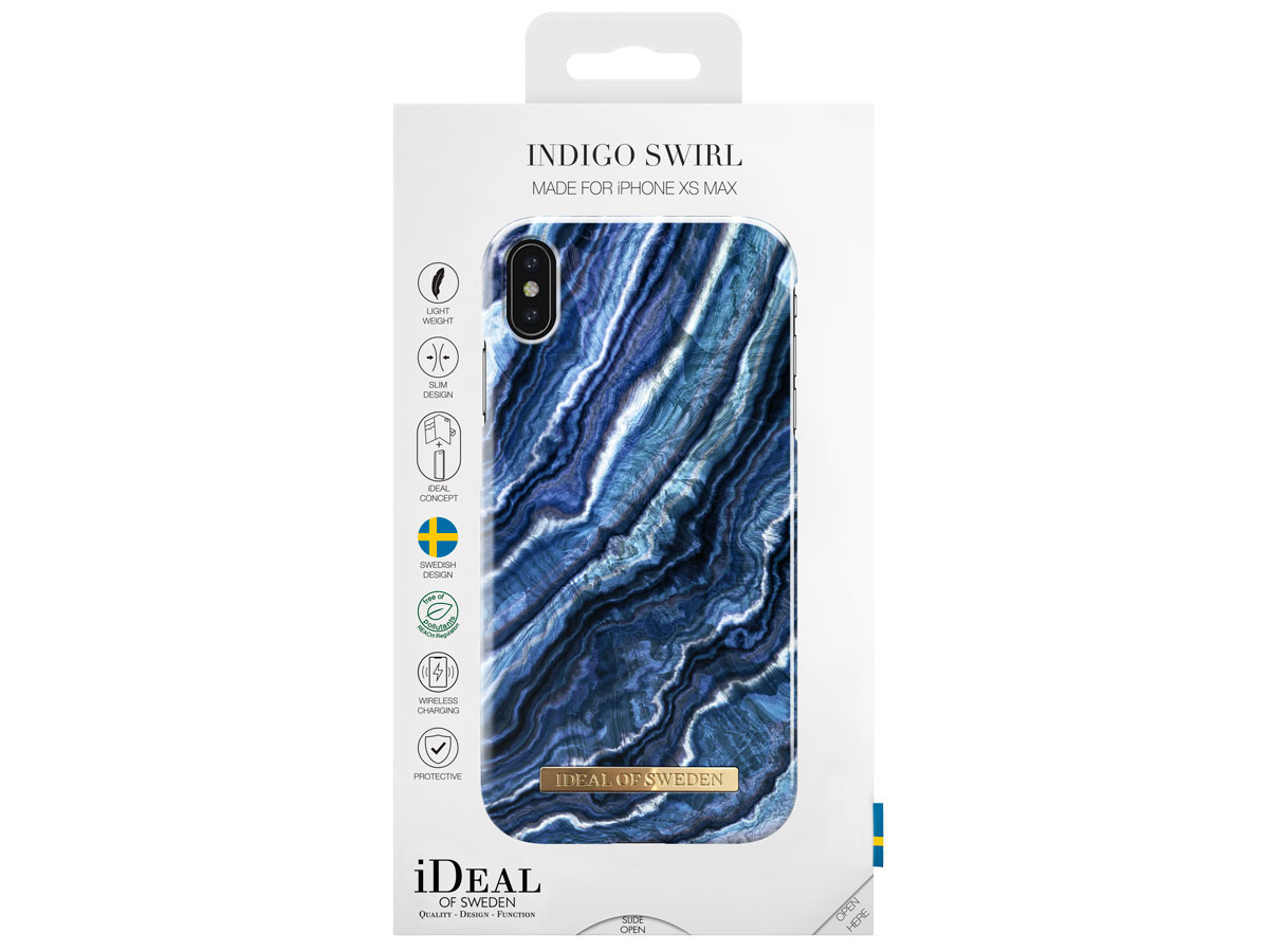 iDeal of Sweden Case Indigo Swirl - iPhone Xs Max hoesje