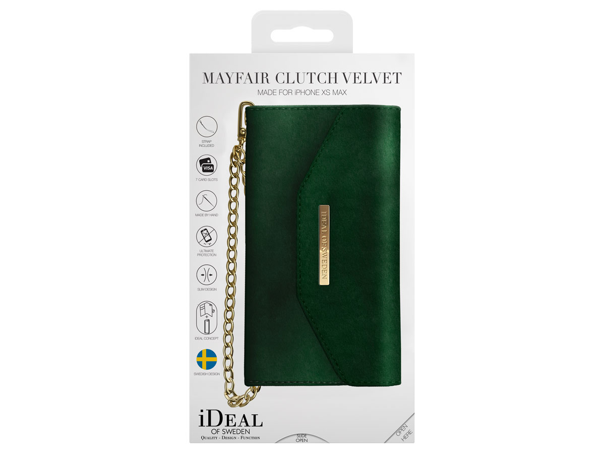 iDeal of Sweden Mayfair Velvet Green - iPhone Xs Max Hoesje