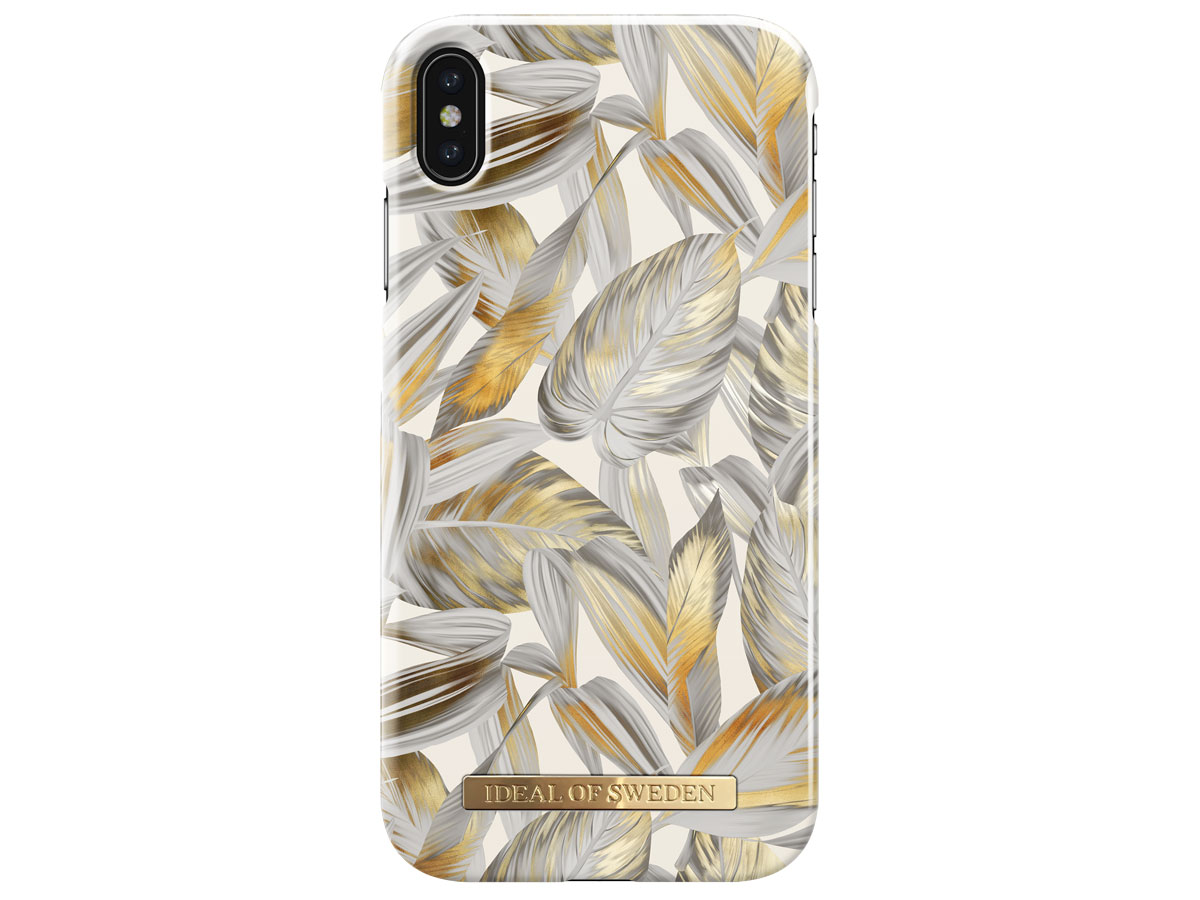 iDeal of Sweden Case Platinum Leaves - iPhone Xs Max hoesje