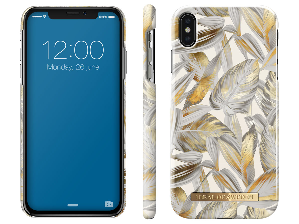 iDeal of Sweden Case Platinum Leaves - iPhone Xs Max hoesje