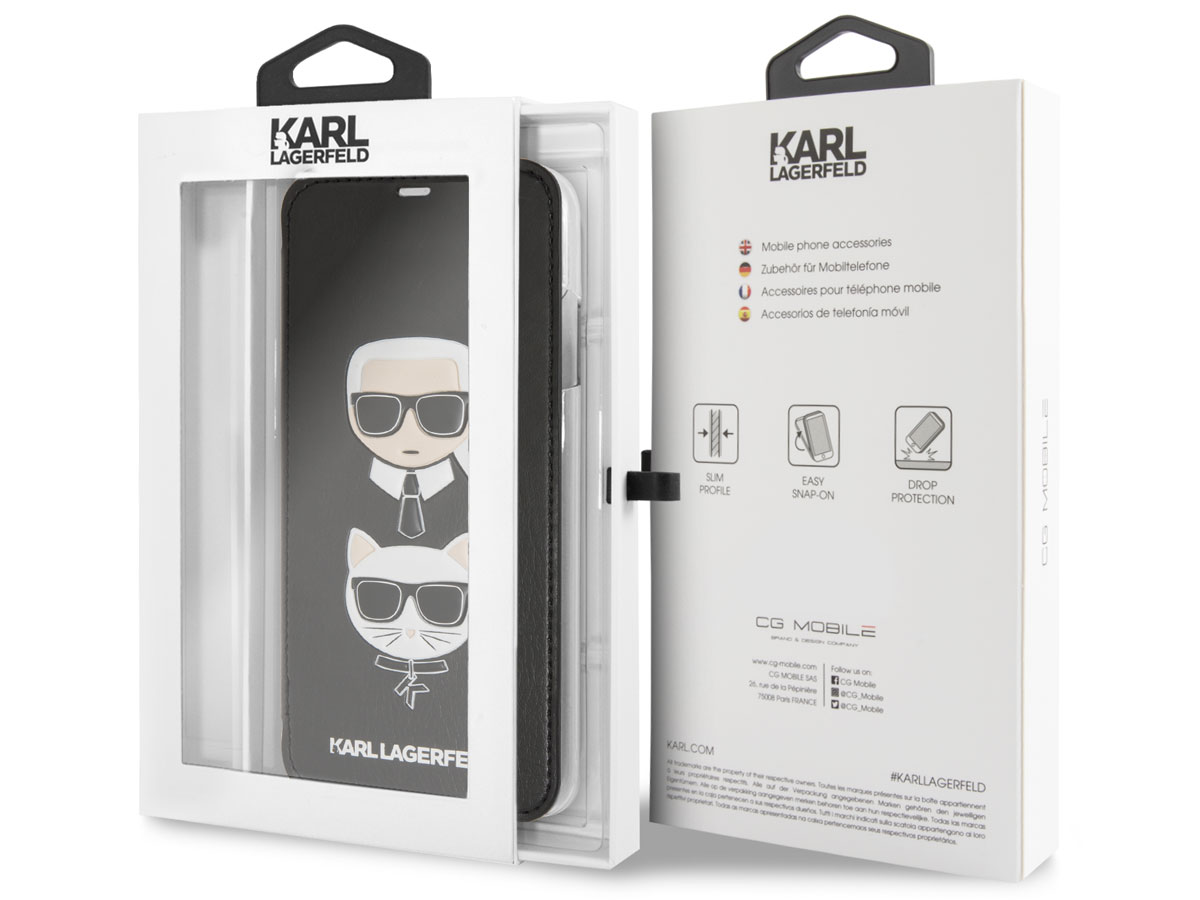 Karl Lagerfeld & Choupette Folio - iPhone Xs Max hoesje