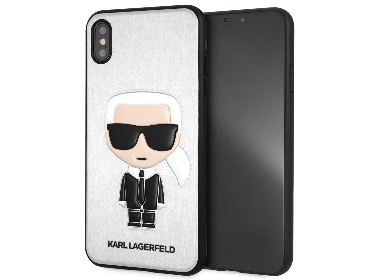 Karl Lagerfeld Iconic Case Zilver - iPhone Xs Max hoesje