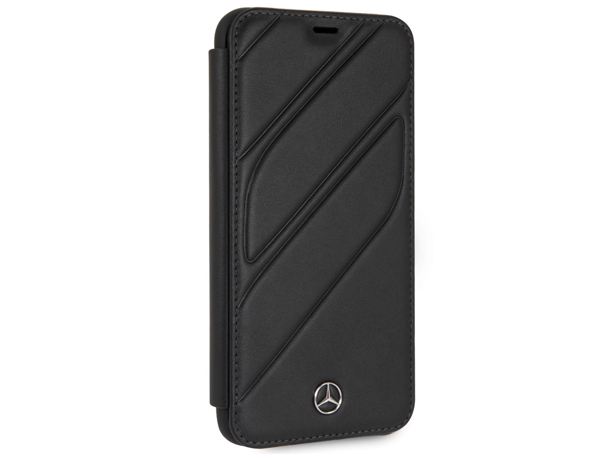 Mercedes-Benz Organic Folio Zwart - iPhone Xs Max Hoesje