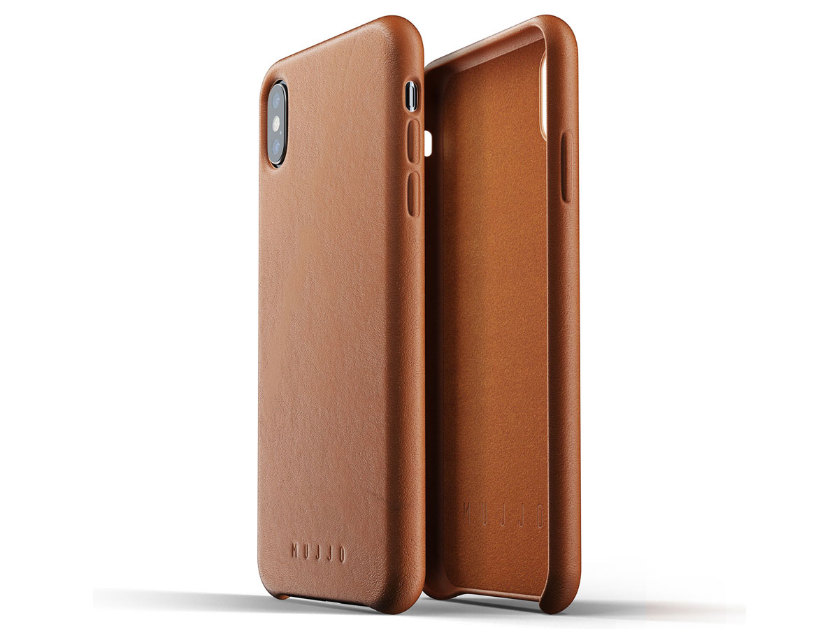 Mujjo Full Leather Case Tan - iPhone Xs Max hoesje