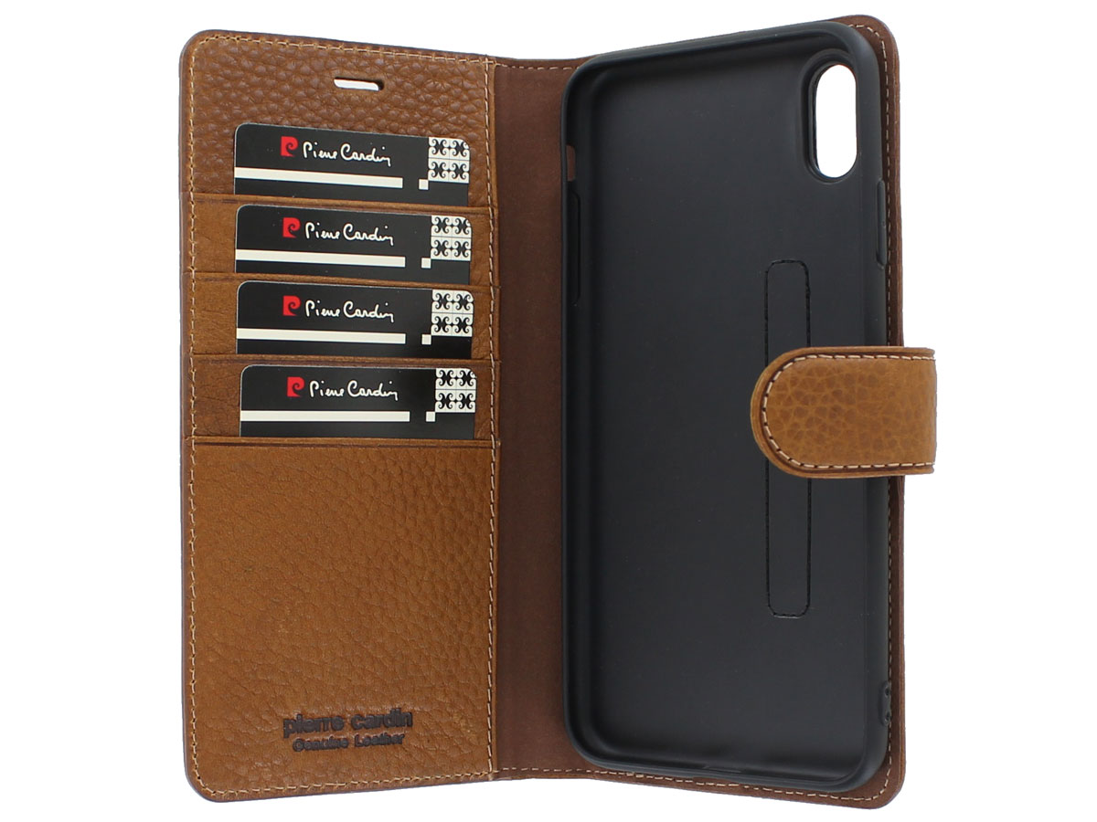 Pierre Cardin Classic Bruin Leer - iPhone Xs Max hoesje