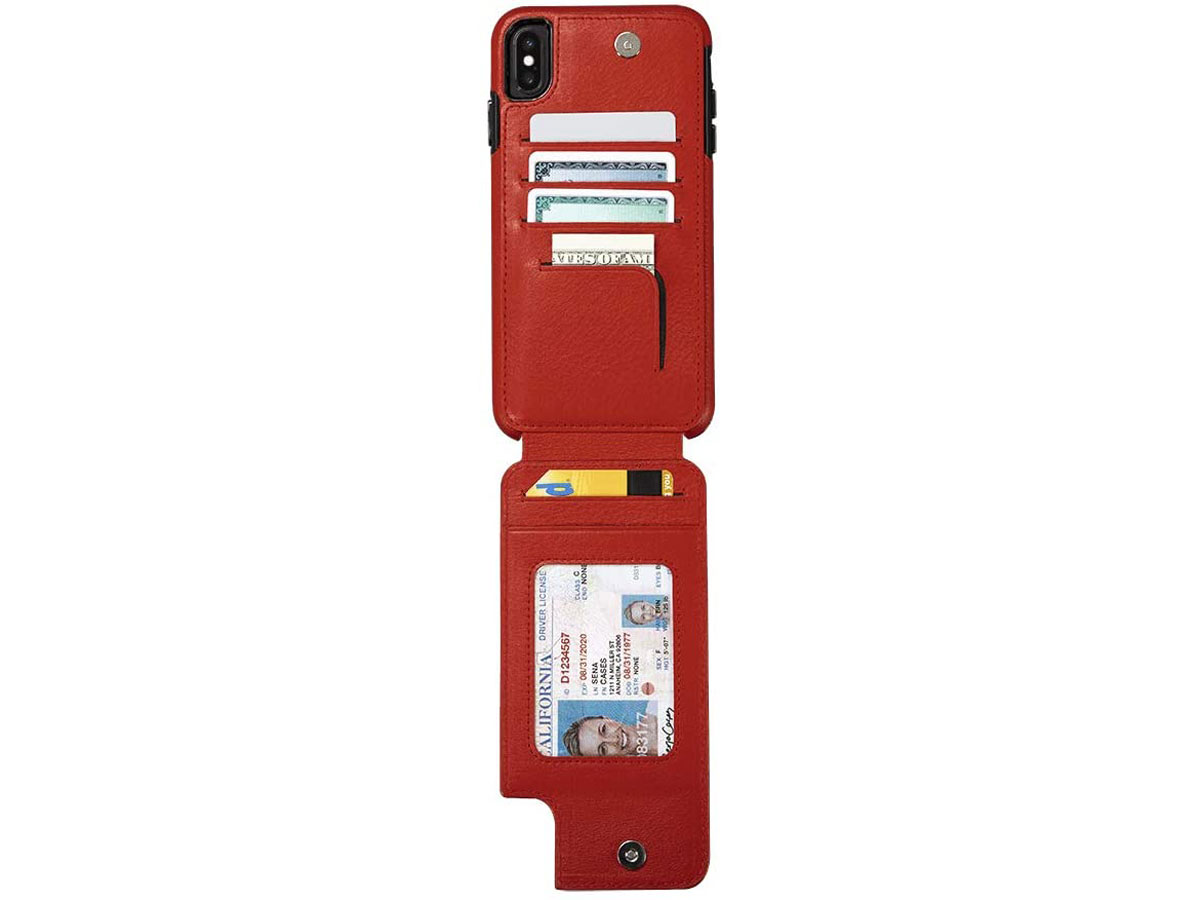 Sena WalletSkin Case Rood - iPhone Xs Max Hoesje Leer