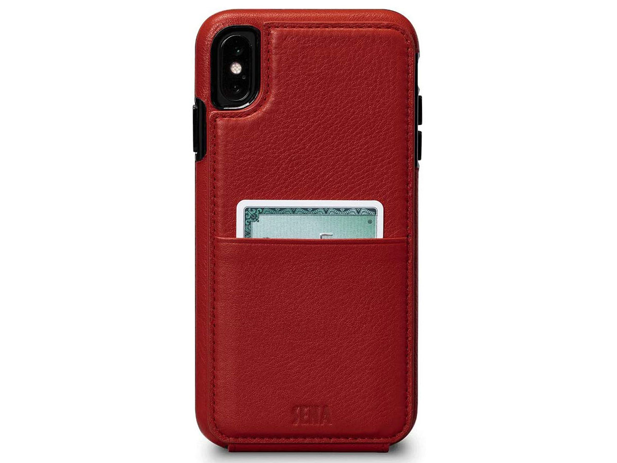 Sena WalletSkin Case Rood - iPhone Xs Max Hoesje Leer