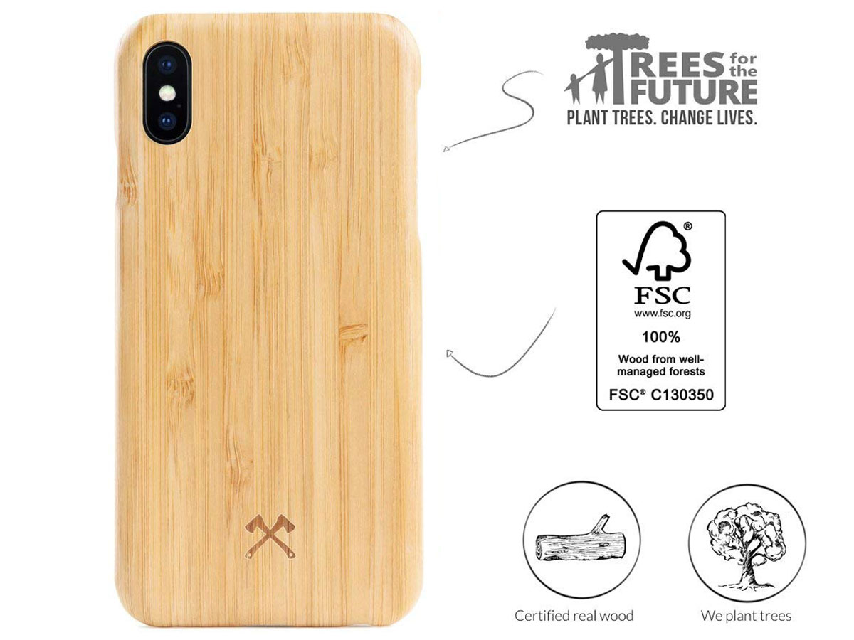Woodcessories EcoSlim Bamboo - iPhone Xs Max Hoesje met Protector