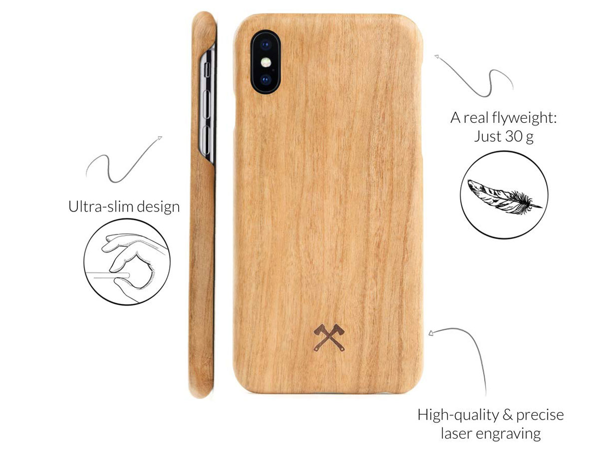 Woodcessories EcoSlim Cherry - iPhone Xs Max Hoesje met Protector