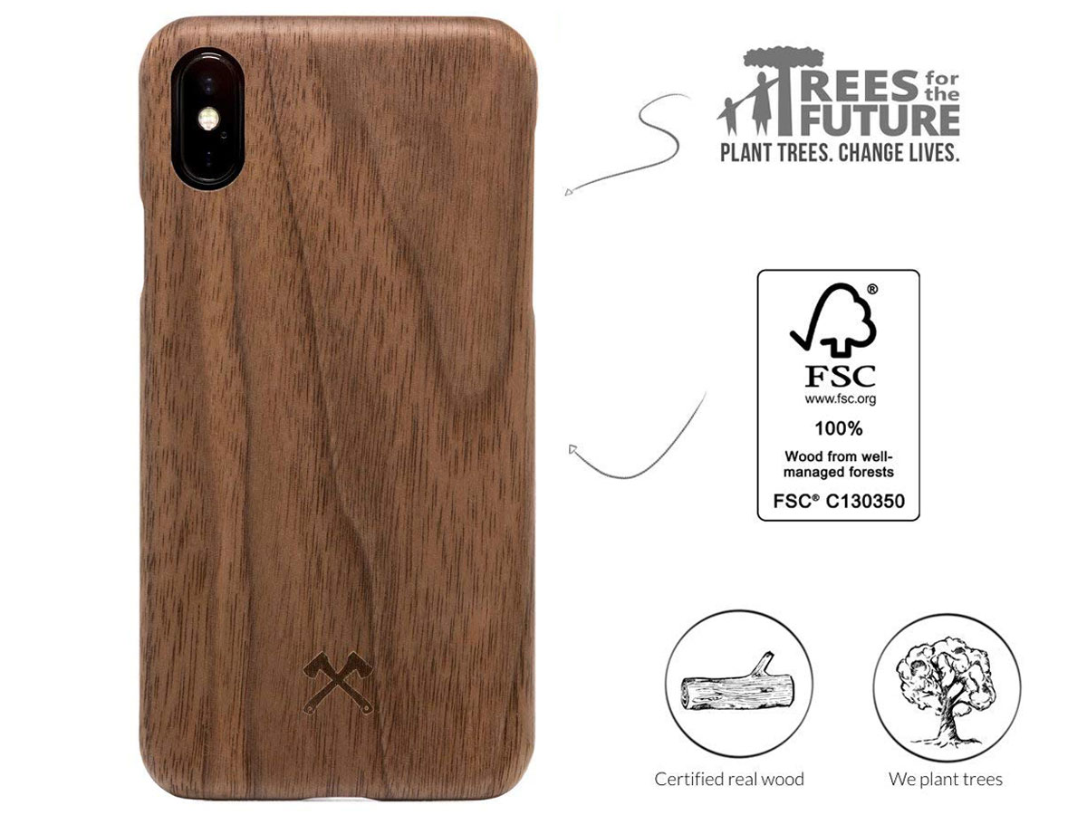 Woodcessories Slim Kevlar Walnut - iPhone Xs Max hoesje
