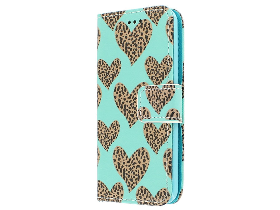 Leopard Hearts Book Case - iPod touch 5G/6G hoesje