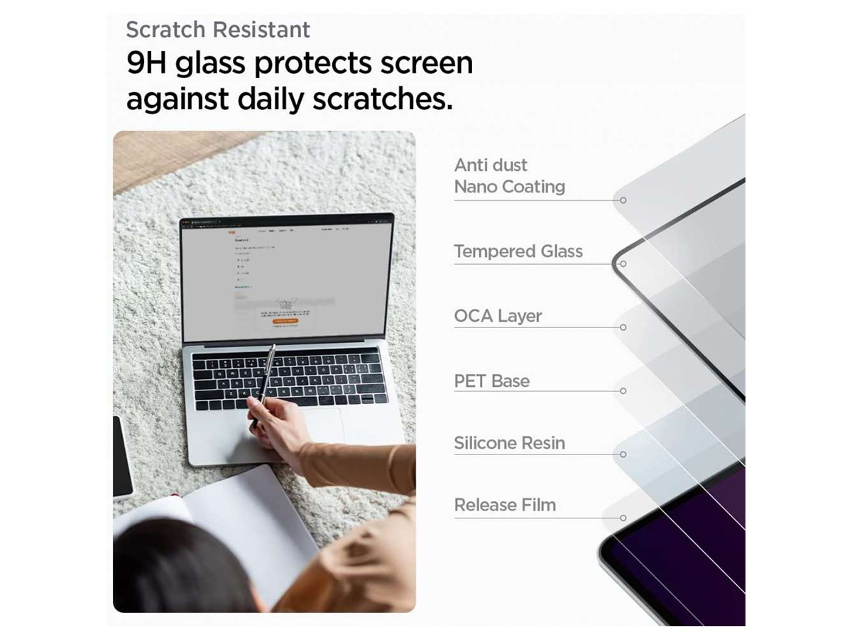 Spigen Tempered Glass Screen Protector MacBook Pro 14