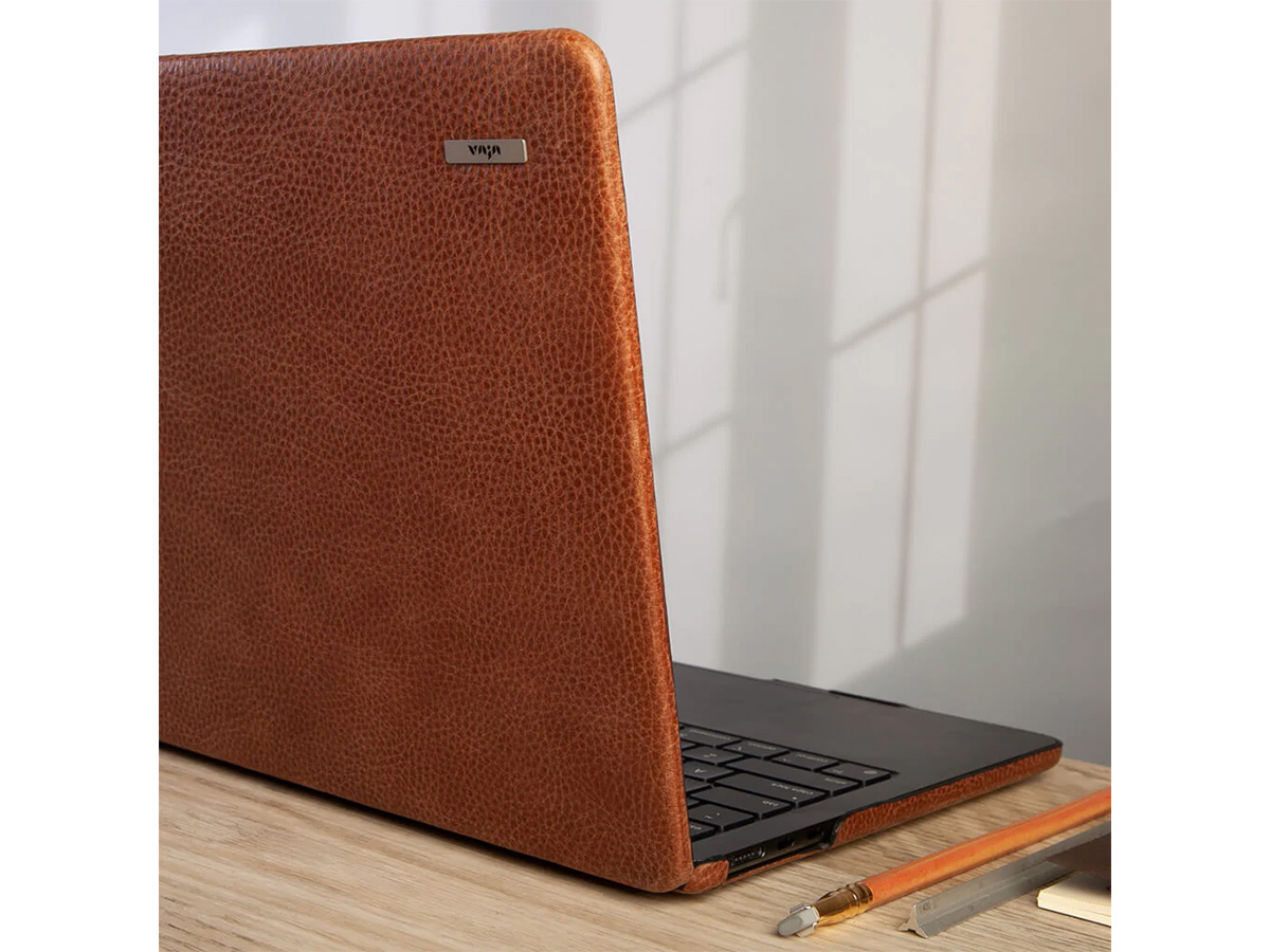 Vaja Suit Leather Case Zwart - Leren MacBook Air 15