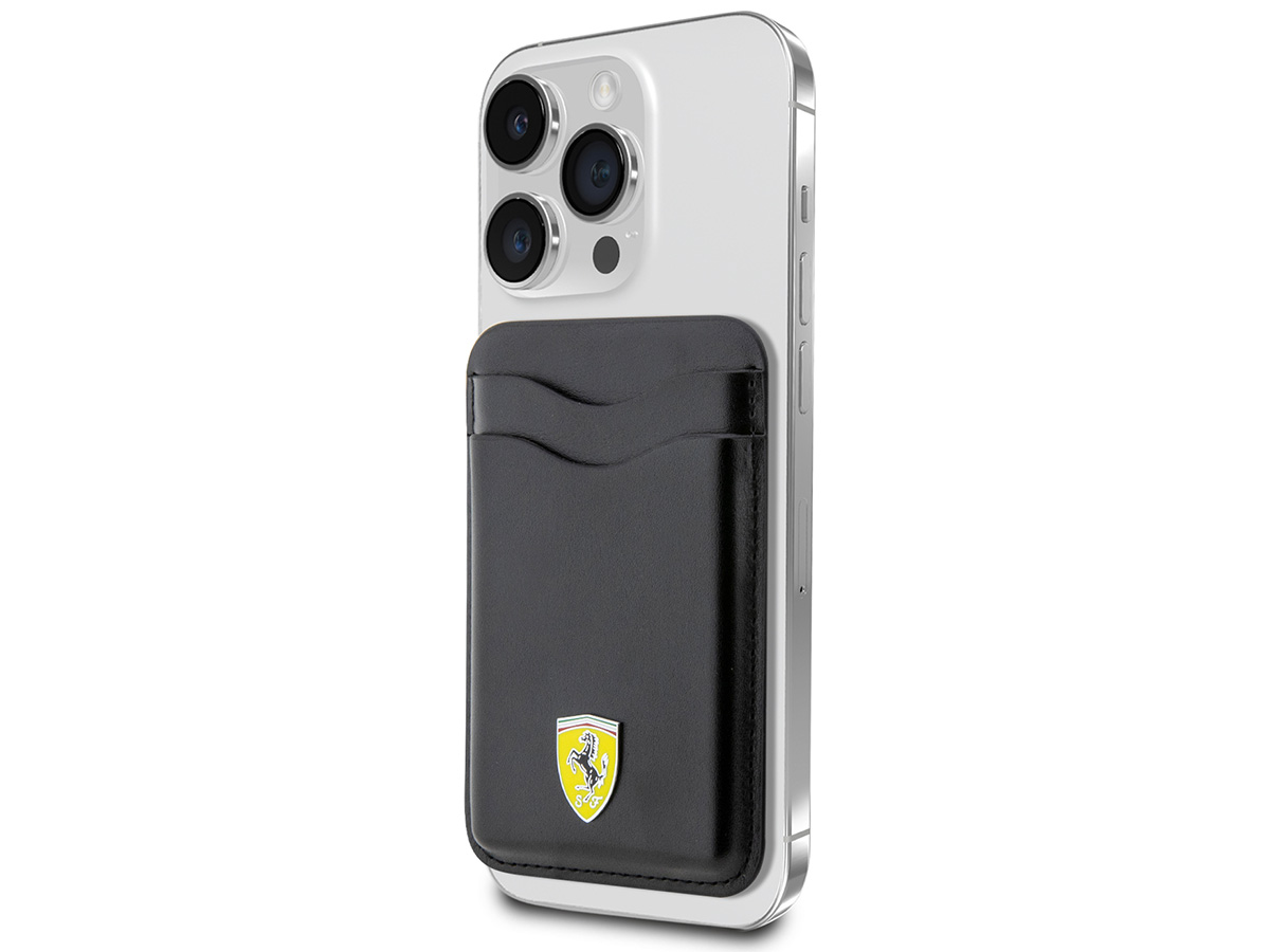 Ferrari MagSafe Wallet Zwart - Magnetische Pashouder 