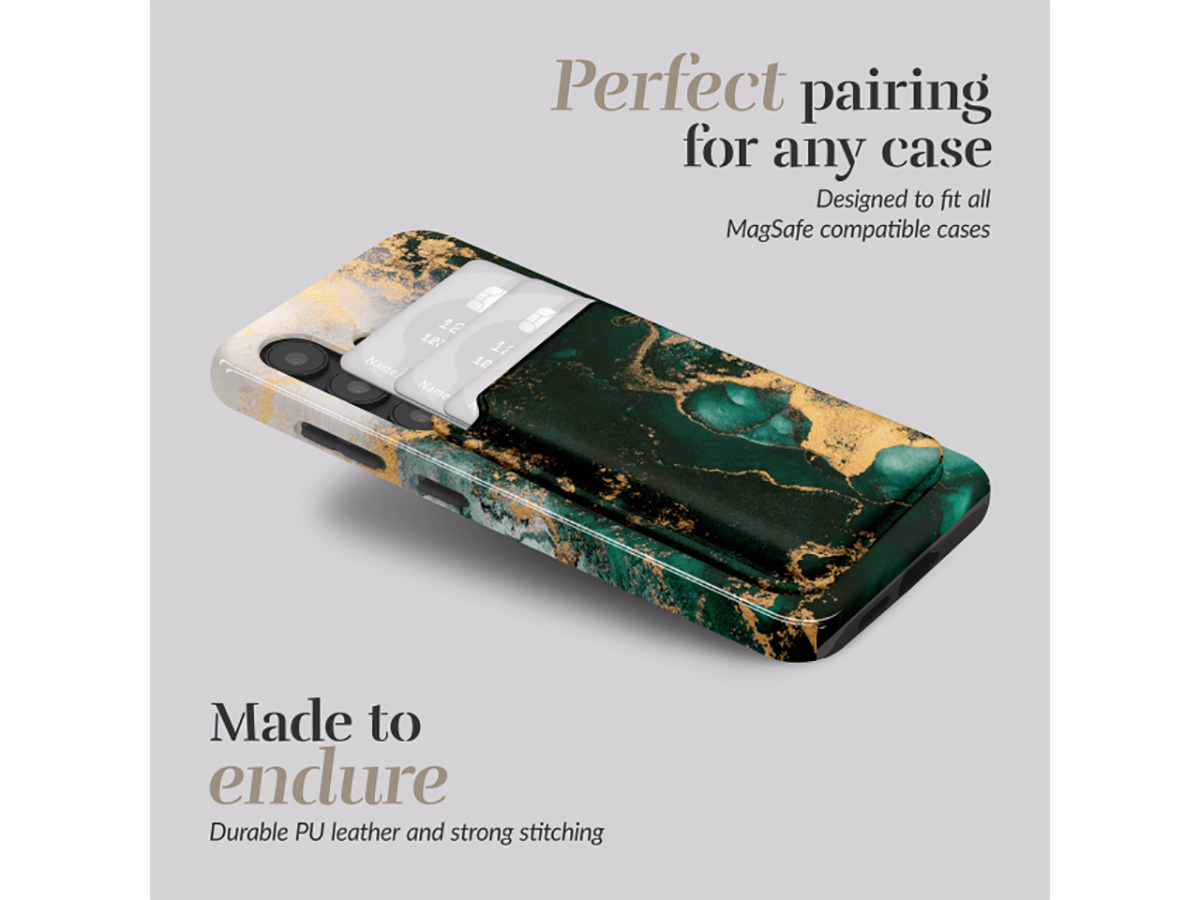 MIO Green Marble MagSafe compatible Card Holder - Pashouder Wallet