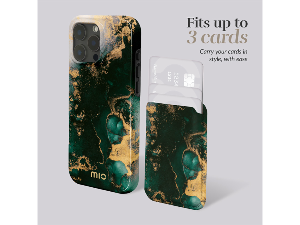 MIO Green Marble MagSafe compatible Card Holder - Pashouder Wallet