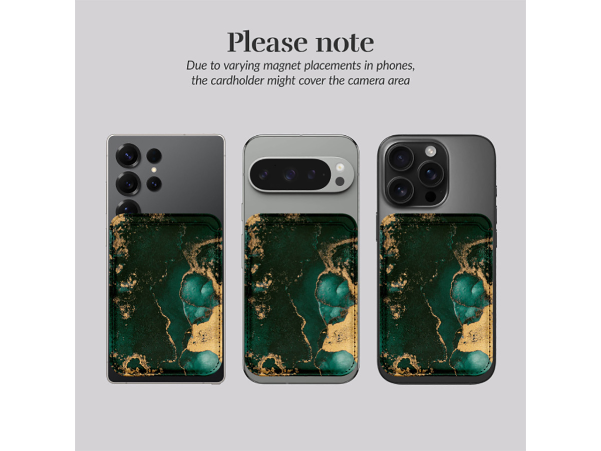 MIO Green Marble MagSafe compatible Card Holder - Pashouder Wallet
