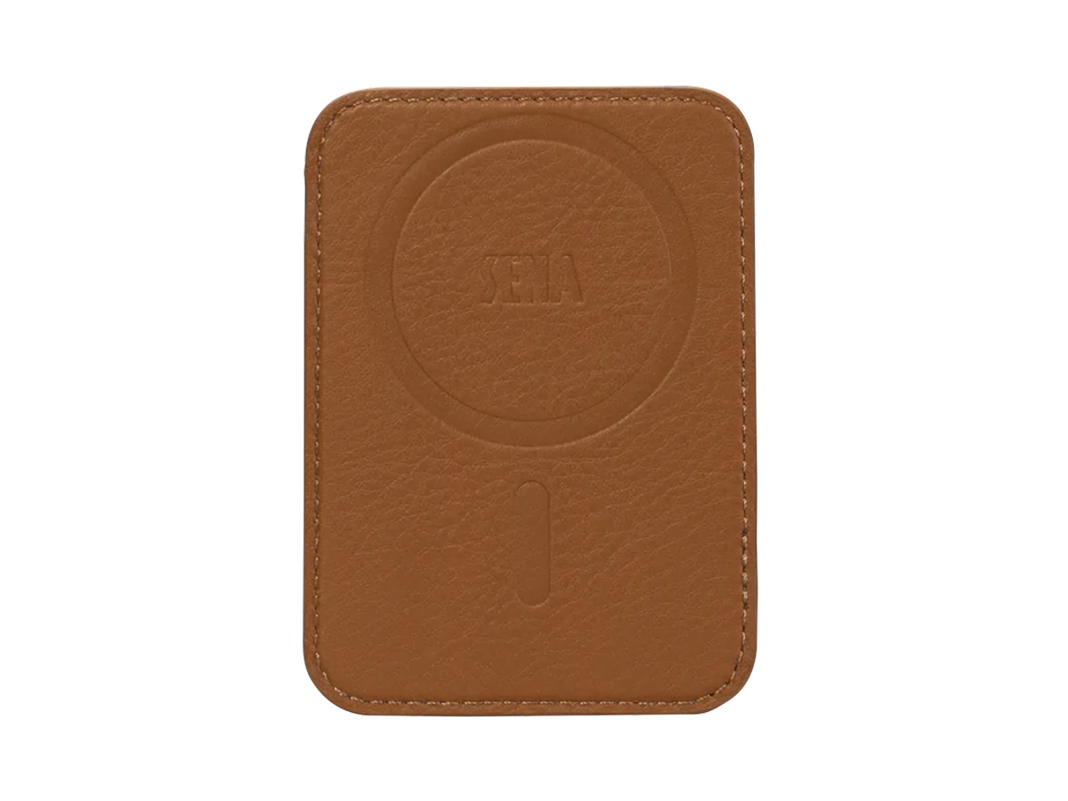 Sena Leather MagSafe Wallet Back - Cognac