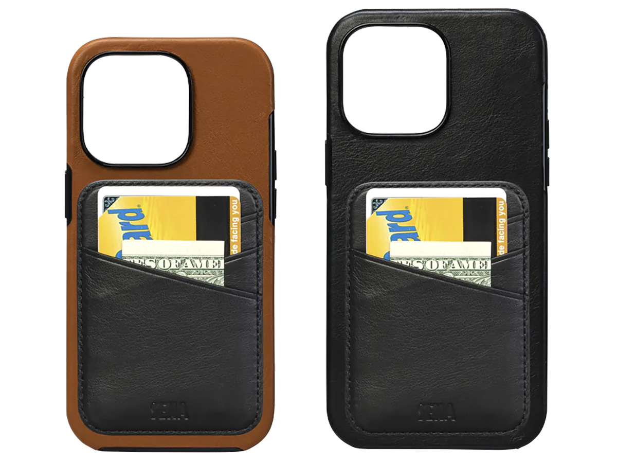 Sena Leather MagSafe Wallet Back - Zwart