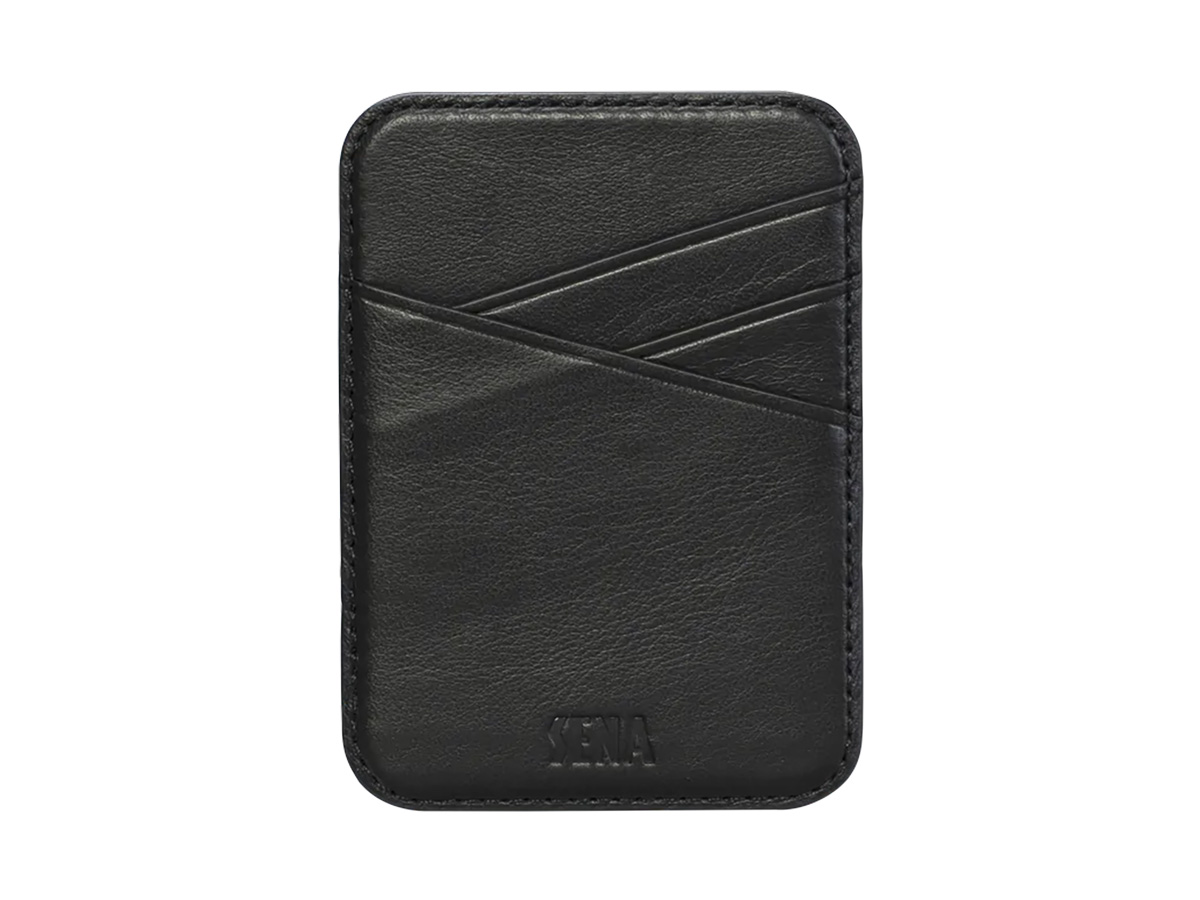 Sena Leather MagSafe Wallet Back - Zwart