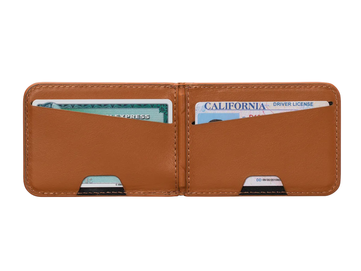 Sena Leather MagSafe Wallet Stand - Cognac