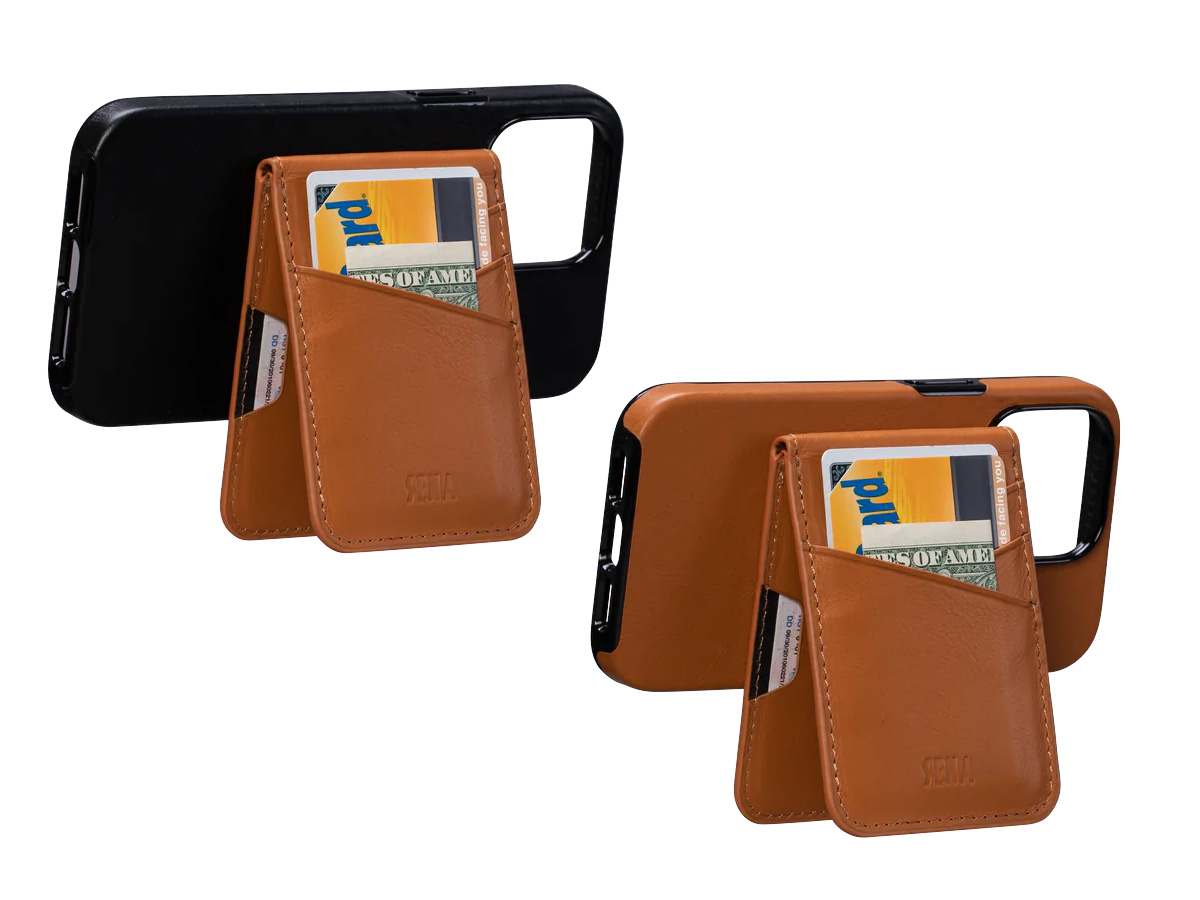 Sena Leather MagSafe Wallet Stand - Cognac