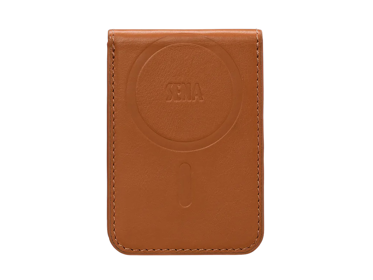 Sena Leather MagSafe Wallet Stand - Cognac