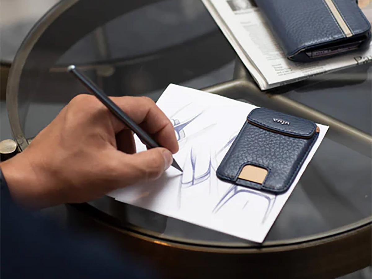 Vaja V-Mag Mini Wallet Donkerblauw - Magnetische Pashouder tot 7 Pasjes