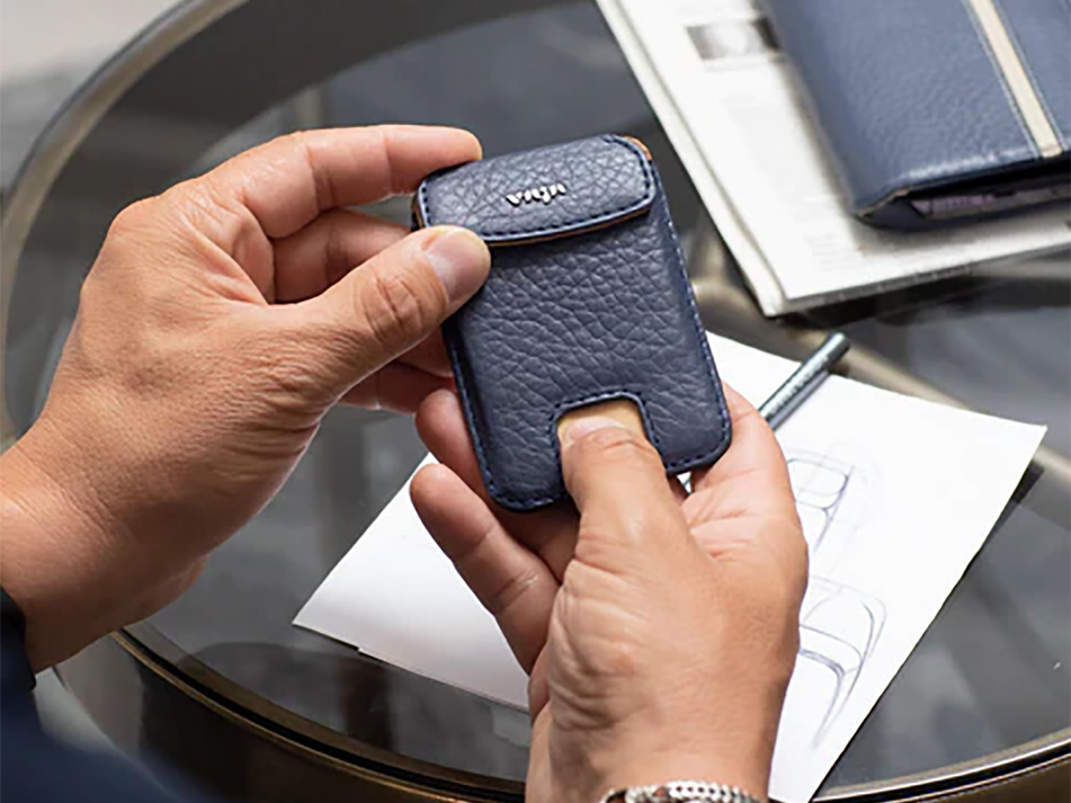 Vaja V-Mag Mini Wallet Donkerblauw - Magnetische Pashouder tot 7 Pasjes