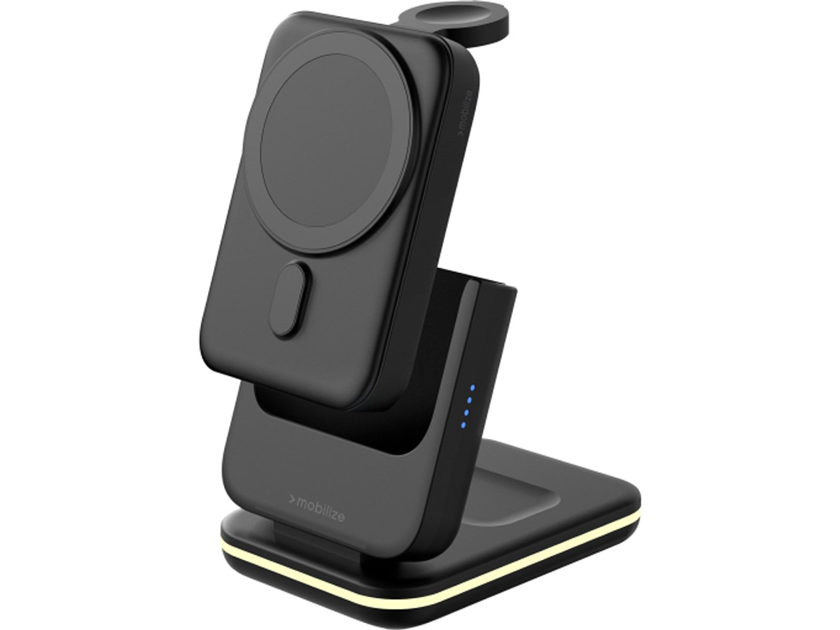 Mobilize 4-in-1 Wireless Magnetic Charger - Opvouwbare Magsafe Oplader met Powerbank