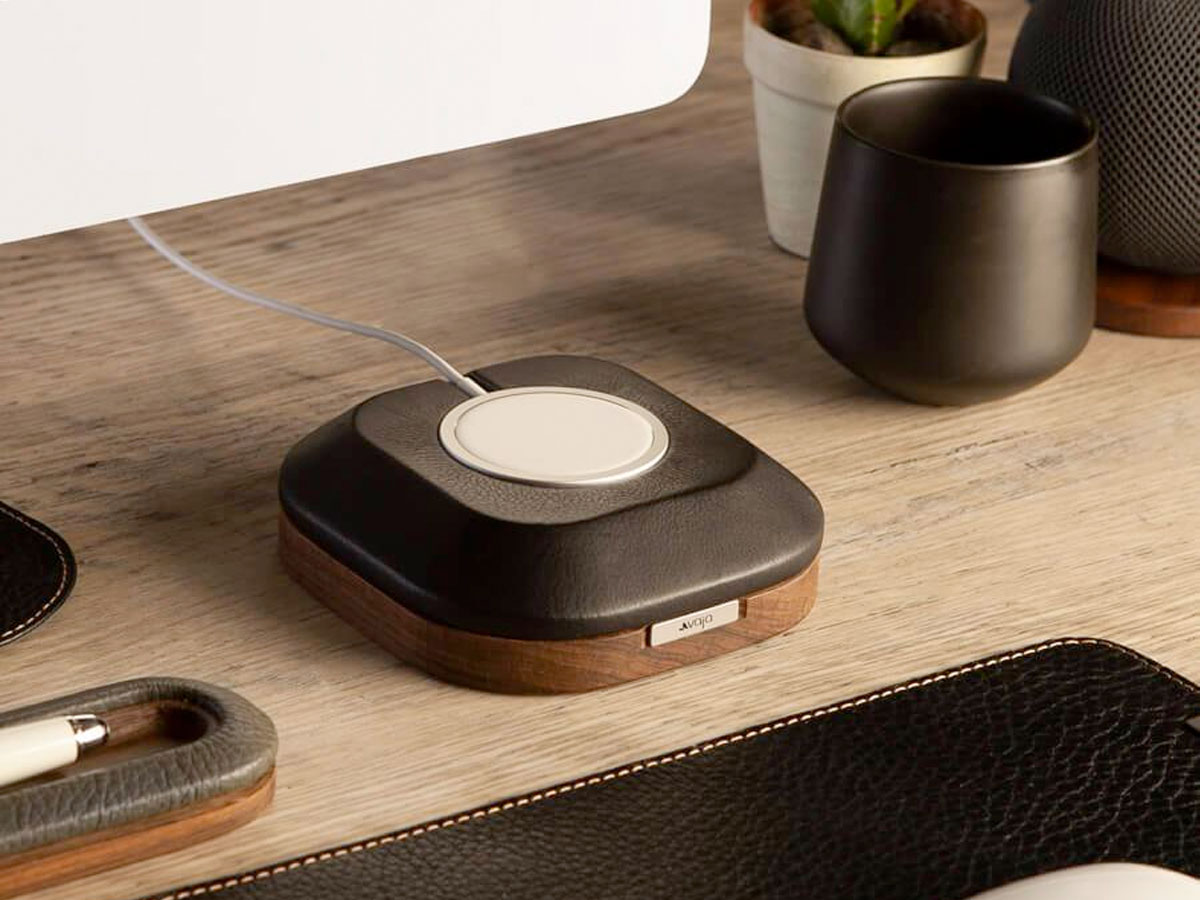 Vaja MagSafe Wood & Leather Mount - MagSafe Dock