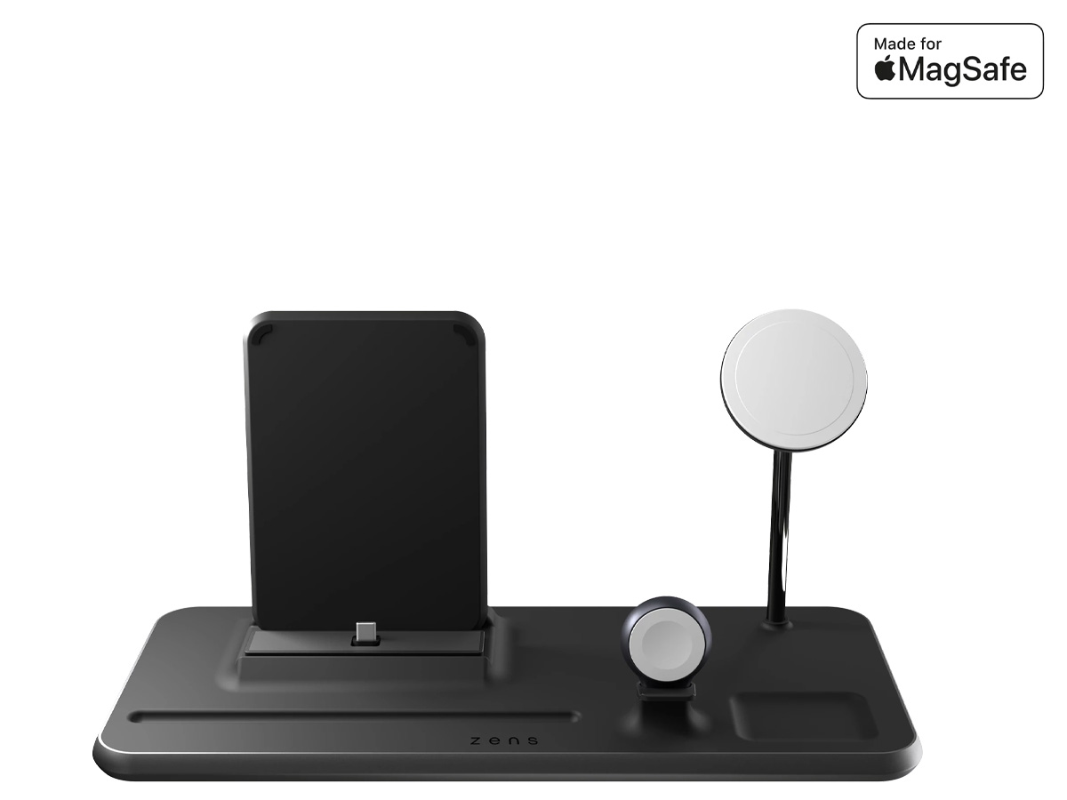 Zens 4-in-1 iPad + MagSafe Wireless Charging Stand Station voor Apple