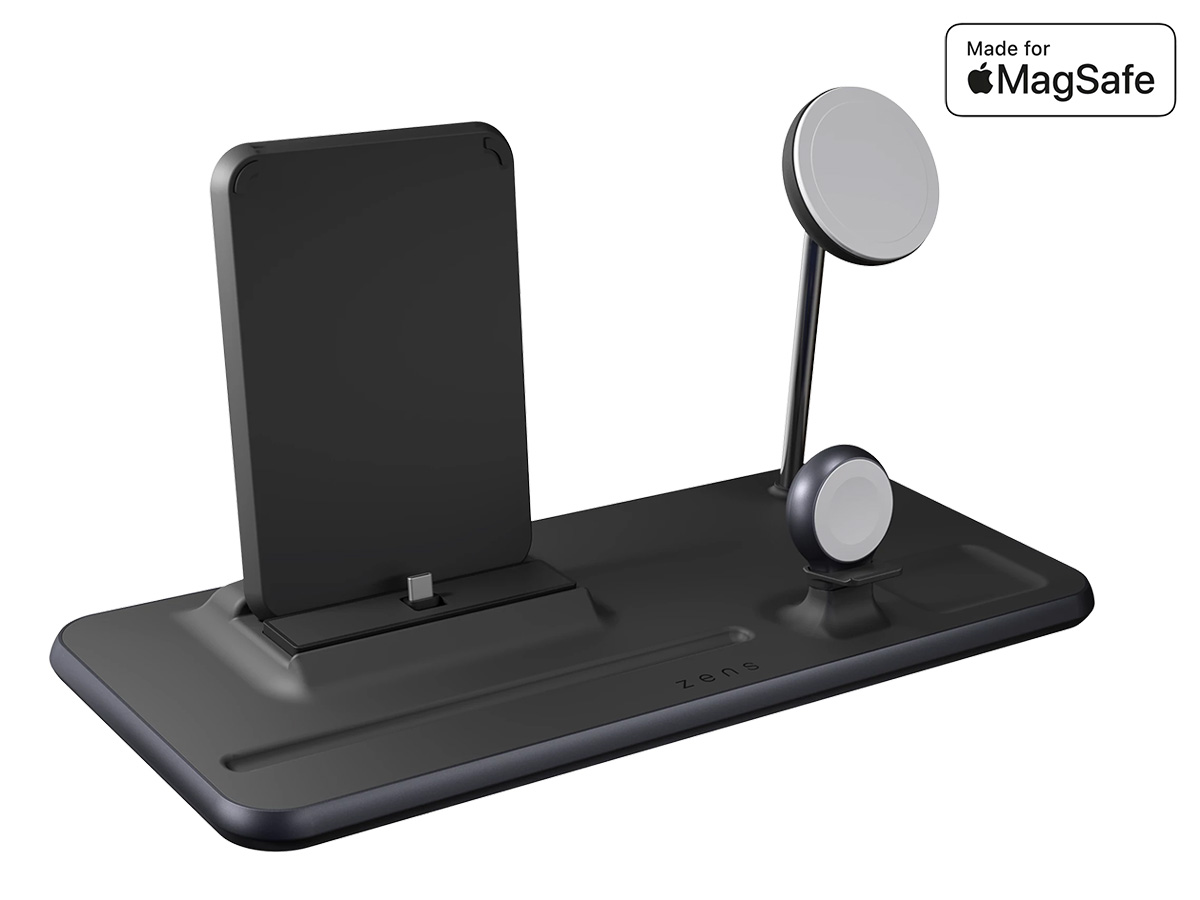 Zens 4-in-1 iPad + MagSafe Wireless Charging Stand Station voor Apple