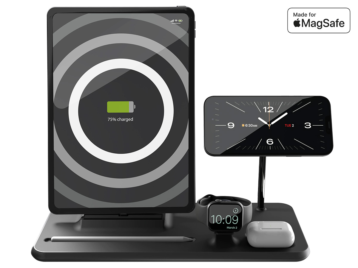 Zens 4-in-1 iPad + MagSafe Wireless Charging Stand Station voor Apple